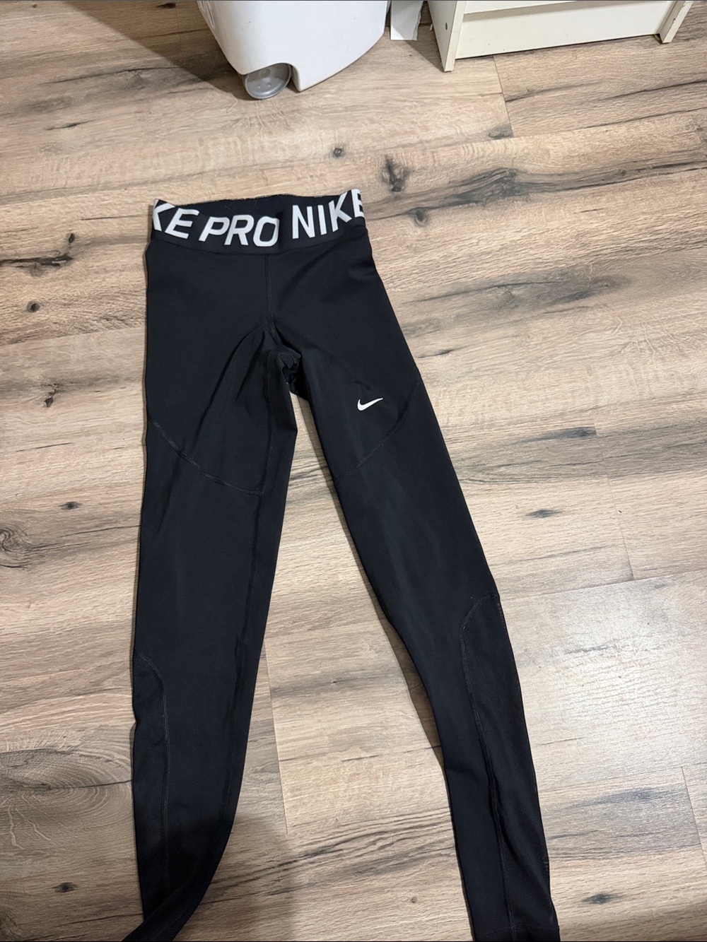 Nike Black Pro Logo Waist Girls' Performance Leggings